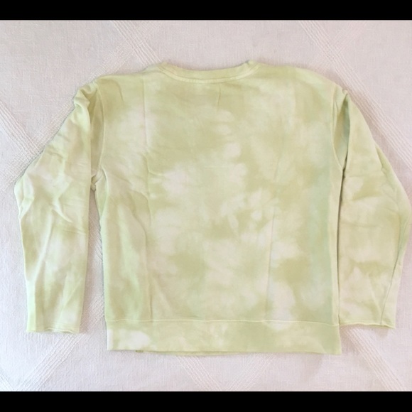 JoyLab Zip Slit Hem Tie Dye Lemon-Lime Lightweight Sweatshirt Size L - Picture 2 of 6